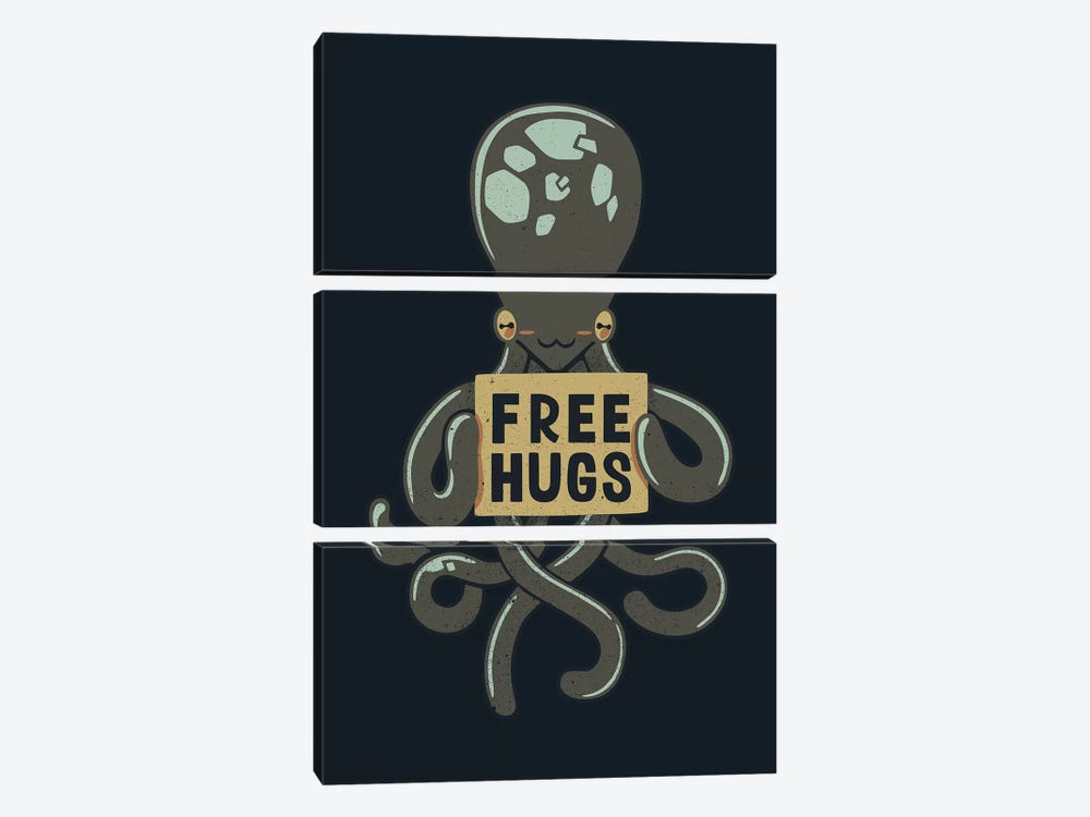 Free Hugs Octopus by Tobias Fonseca 3-piece Canvas Print