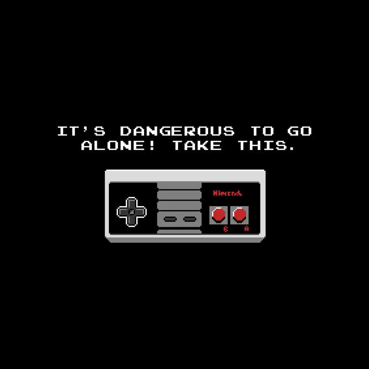 It's Dangerous To Go Alone Take This Video Game Controller by Tobias Fonseca wall art