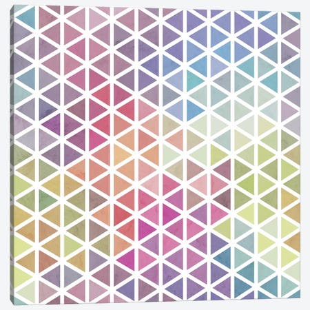 Geometric Fractal Triangles Bubblegum Rain Canvas Print #TFA552} by Tobias Fonseca Canvas Art Print