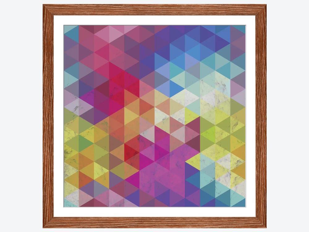 Geometric Fractal Triangles Rainbow Canv - Canvas Art | Tobias Fonseca