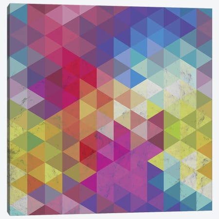 Geometric Fractal Triangles Rainbow Canvas Print #TFA553} by Tobias Fonseca Canvas Art Print