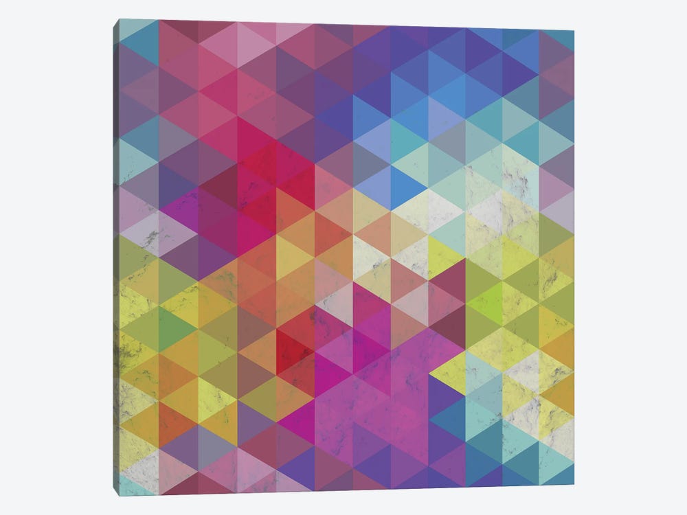 Geometric Fractal Triangles Rainbow by Tobias Fonseca 1-piece Art Print