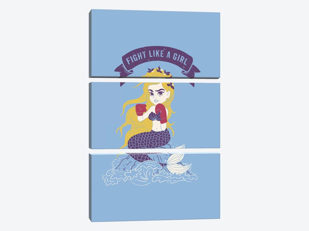 Fight Like A Girl by Tobias Fonseca 3-piece Canvas Artwork