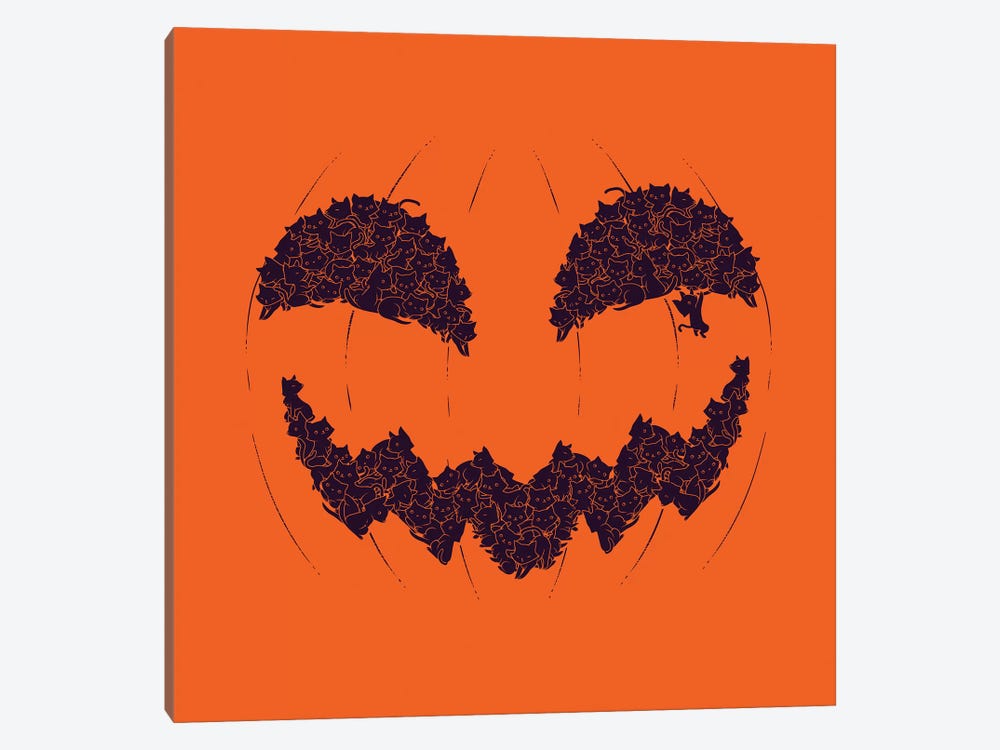 Halloween Pumpkin Cat by Tobias Fonseca 1-piece Canvas Print