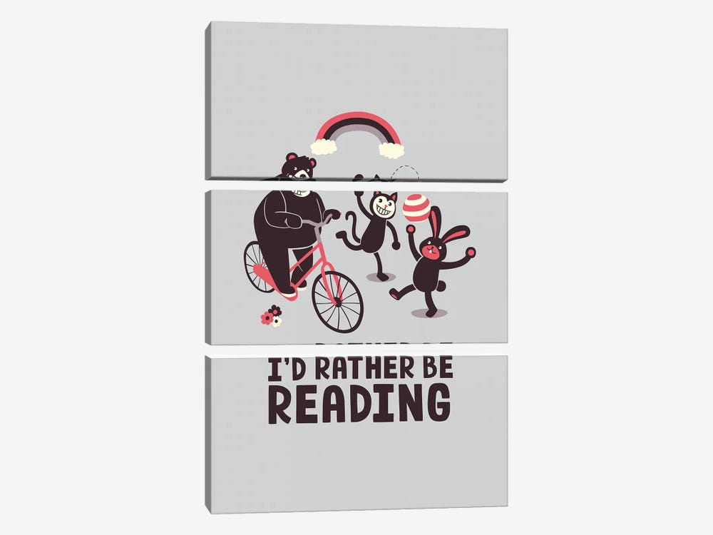 I'd Rather Be Reading by Tobias Fonseca 3-piece Canvas Art Print