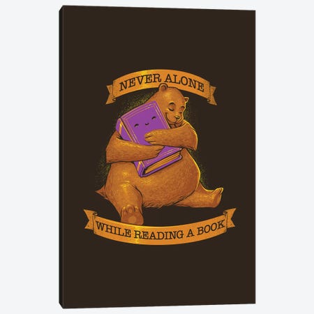 Never Alone While Reading A Book Bear Canvas Print #TFA604} by Tobias Fonseca Canvas Art