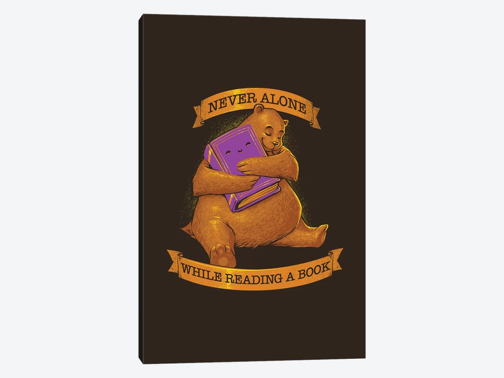 Never Alone While Reading A Book Bear by Tobias Fonseca 1-piece Canvas Print