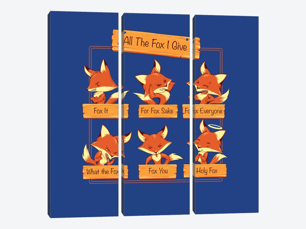 All The Fox I Give by Tobias Fonseca 3-piece Canvas Wall Art