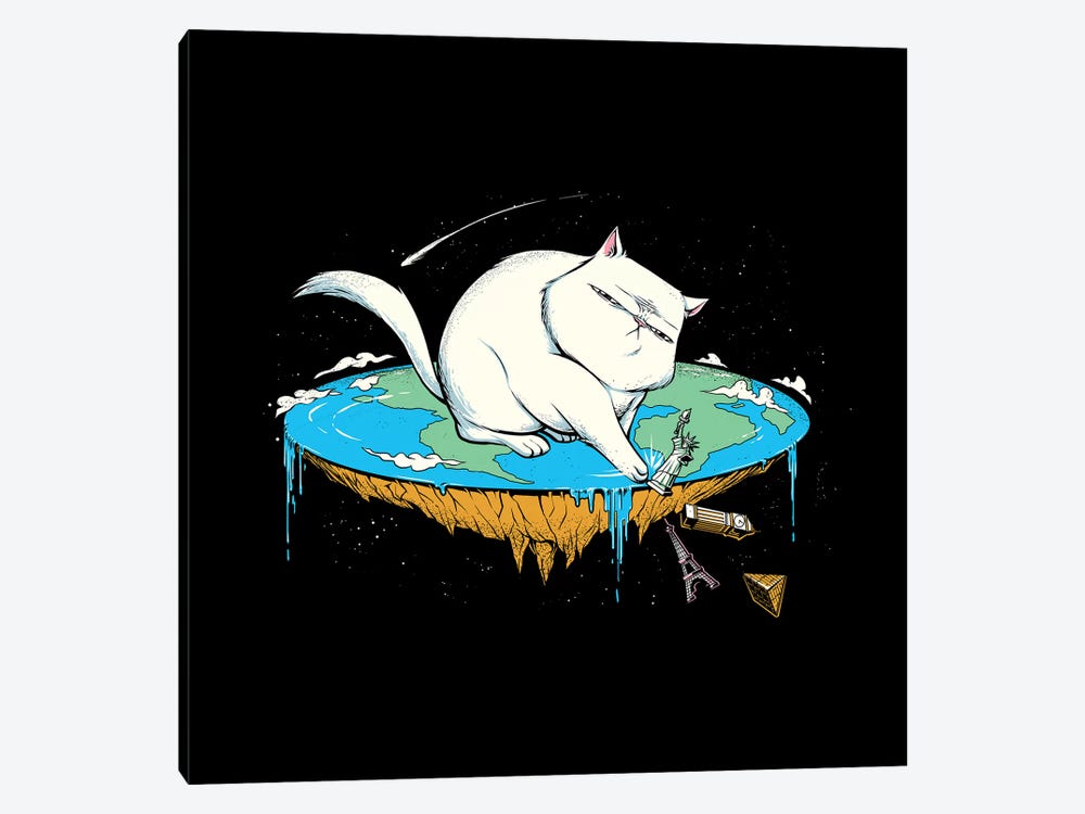 Flat Earth Cat by Tobias Fonseca 1-piece Canvas Print