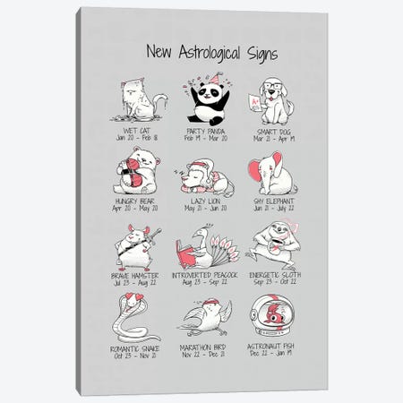 New Astrological Signs Cute Canvas Print #TFA613} by Tobias Fonseca Canvas Art