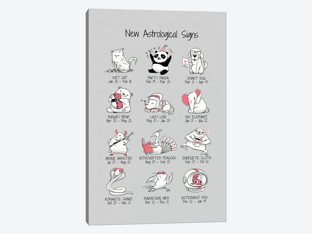 New Astrological Signs Cute by Tobias Fonseca 1-piece Canvas Art Print