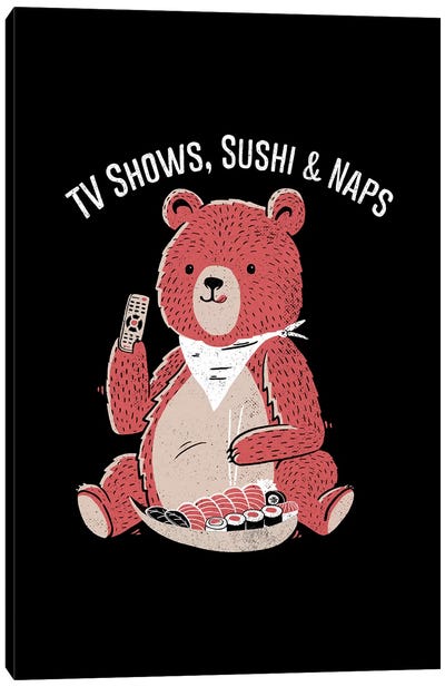 TV Show, Sushi & Naps Canvas Art Print - Seafood Art