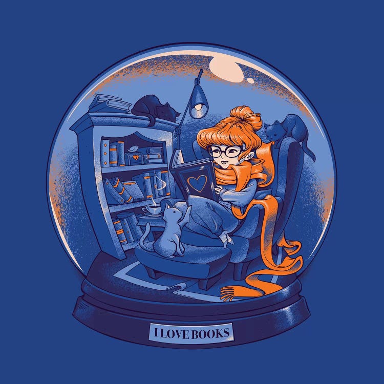 I Love Books And Cats Globe