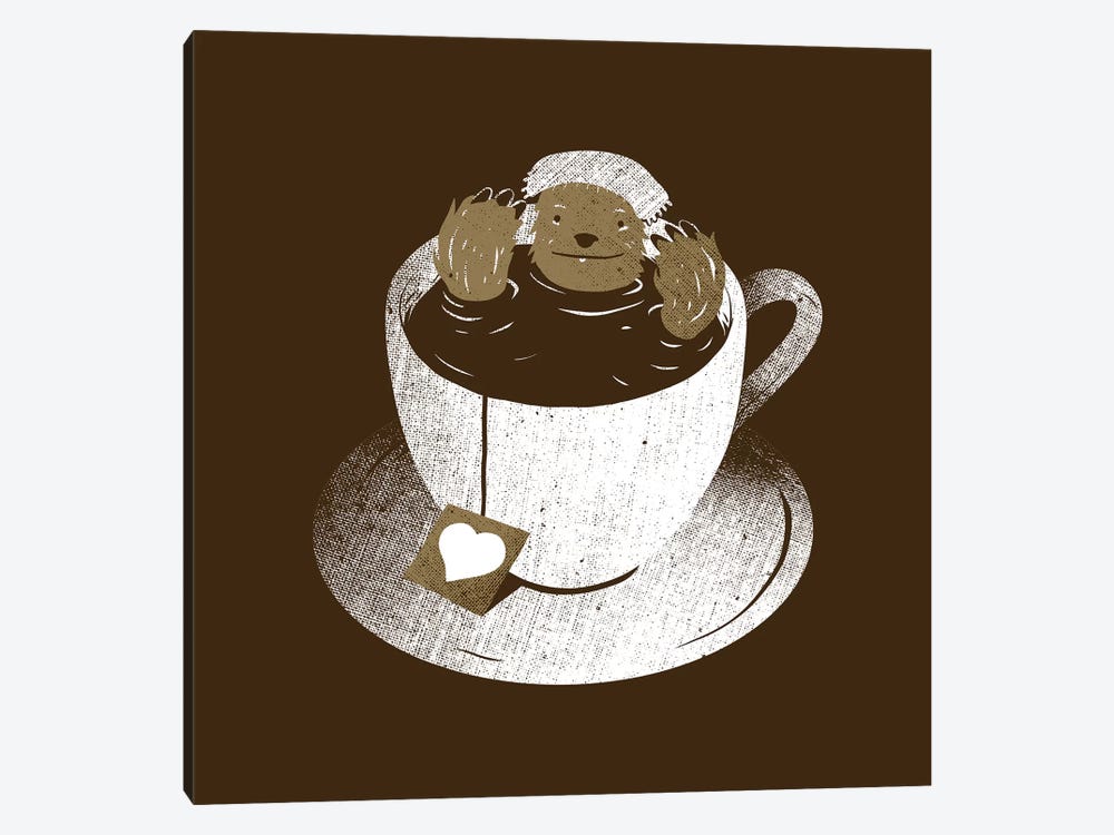 Monday Bath Sloth Coffee by Tobias Fonseca 1-piece Canvas Art Print