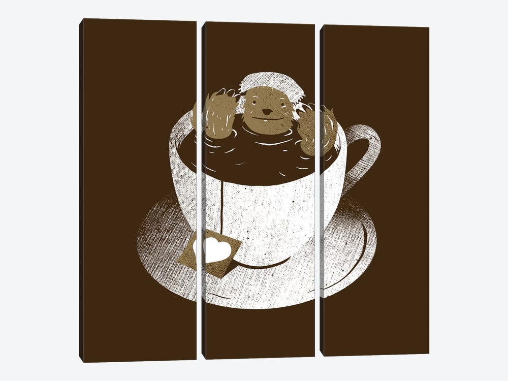 Monday Bath Sloth Coffee by Tobias Fonseca 3-piece Art Print