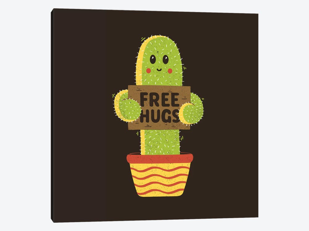 Free Hugs Cactus by Tobias Fonseca 1-piece Canvas Art