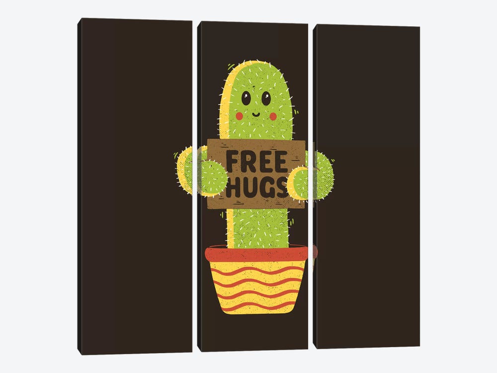 Free Hugs Cactus by Tobias Fonseca 3-piece Canvas Art