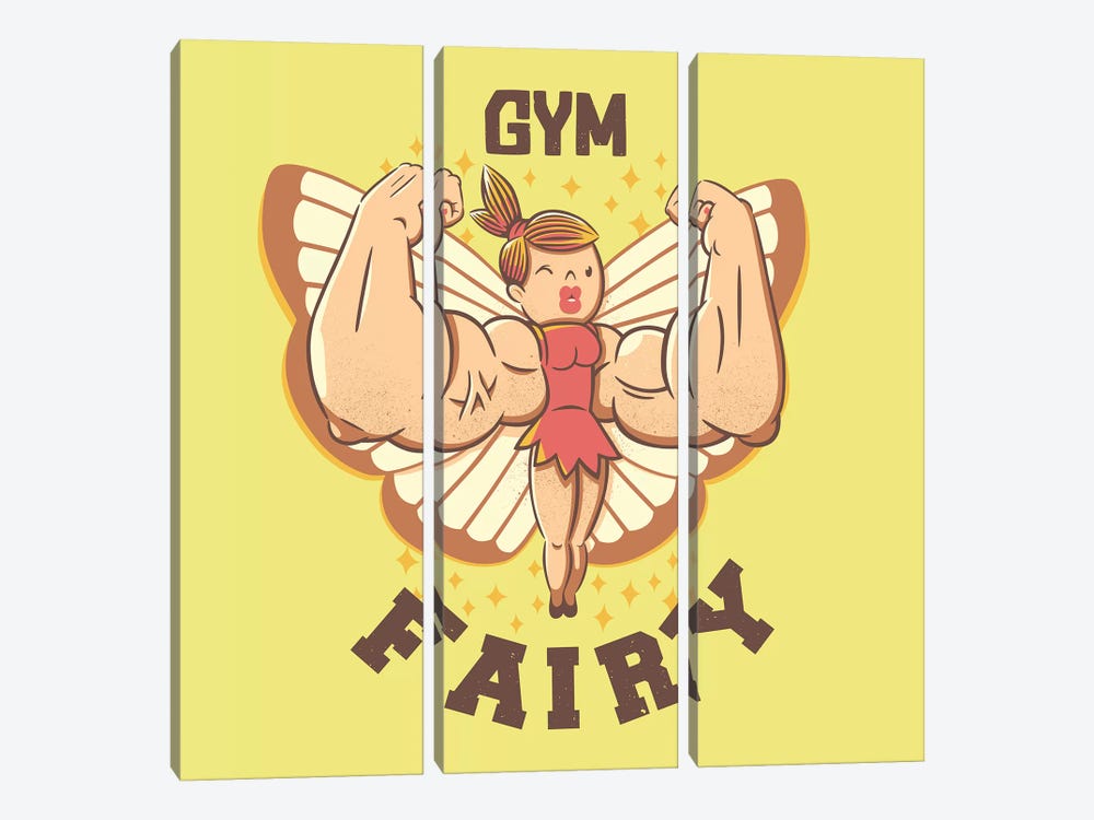Gym Fairy by Tobias Fonseca 3-piece Canvas Art Print