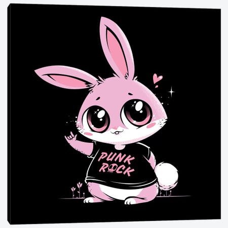 Punk Rock Bunny Canvas Print #TFA642} by Tobias Fonseca Canvas Print