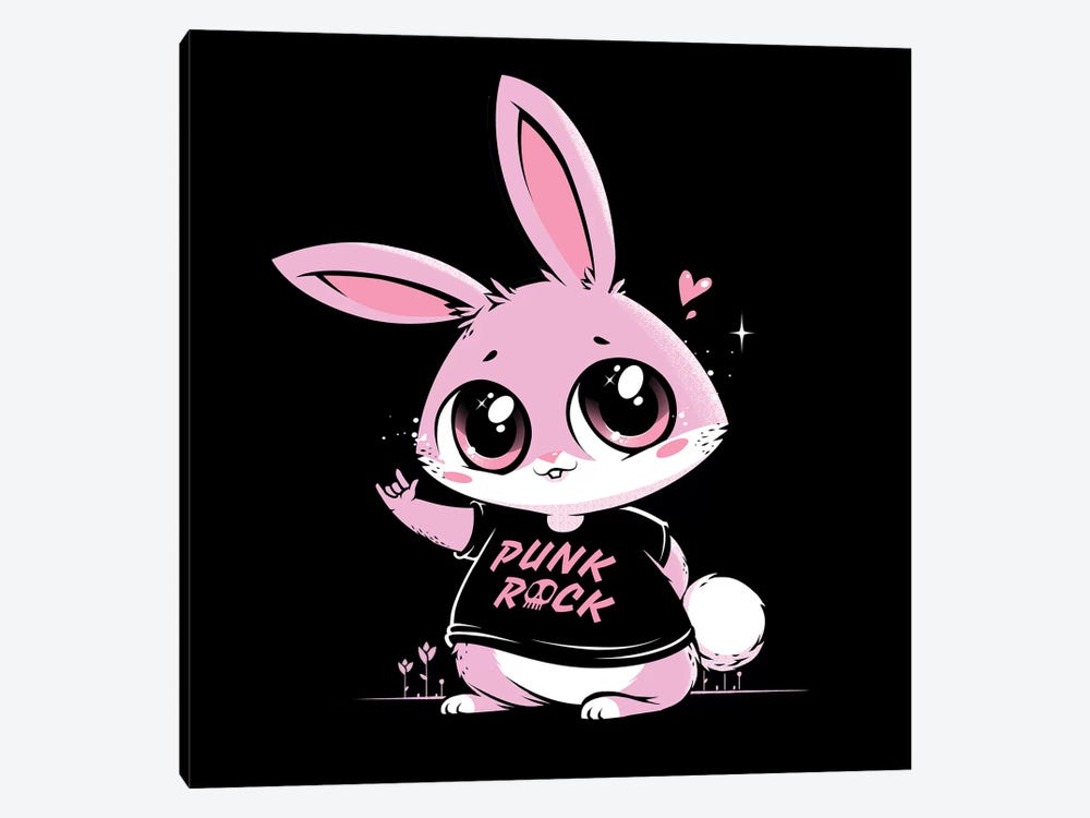 Punk Rock Bunny by Tobias Fonseca 1-piece Canvas Art Print