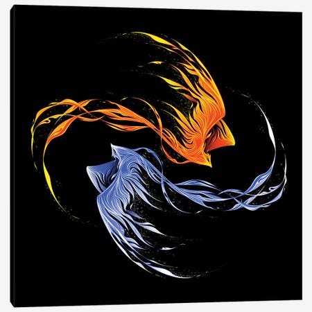 Phoenix Ice And Fire II Canvas Print #TFA650} by Tobias Fonseca Canvas Art