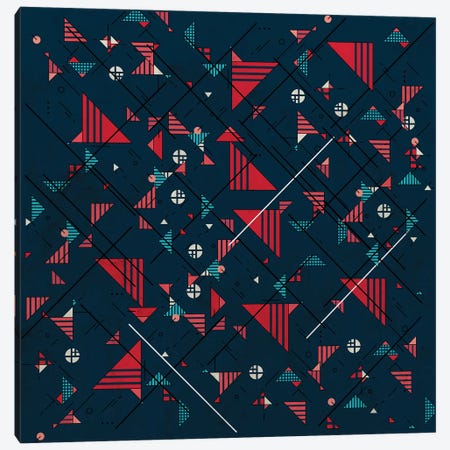 Geometric Abstract Red Pattern II Canvas Print #TFA658} by Tobias Fonseca Canvas Art