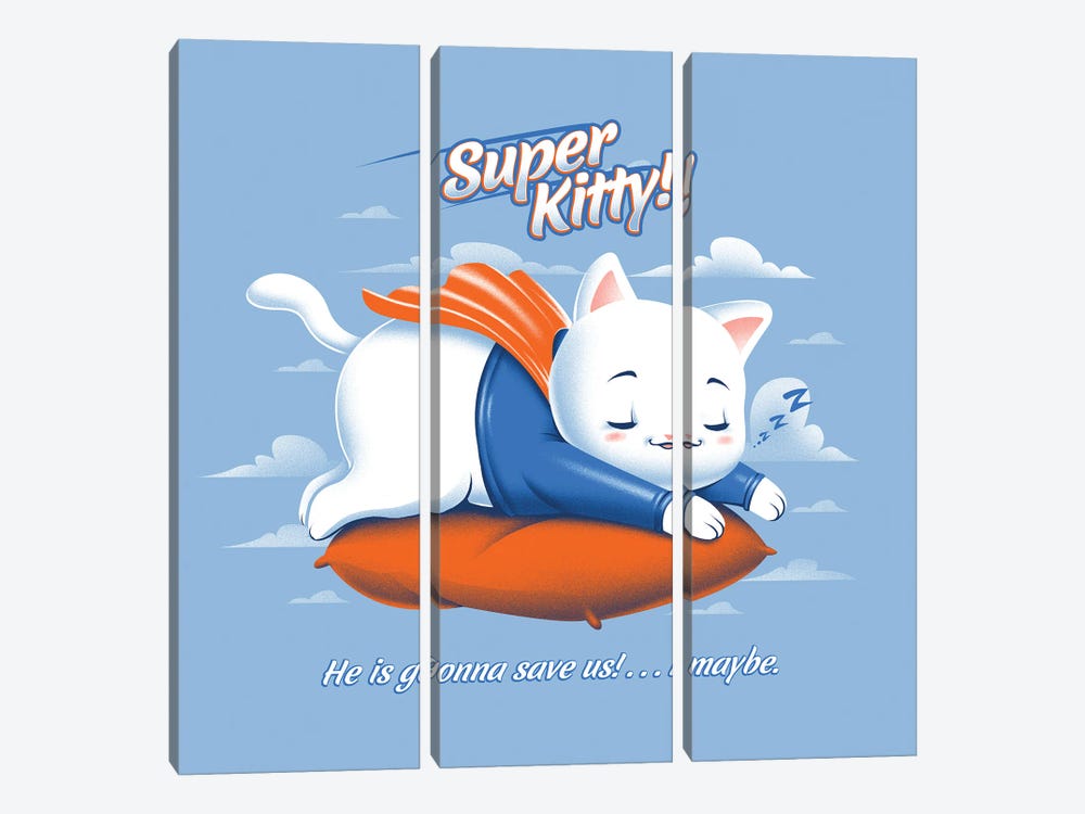 Super Kitty by Tobias Fonseca 3-piece Canvas Print