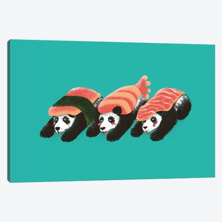 Panda Sushi Canvas Print #TFA6} by Tobias Fonseca Canvas Art Print
