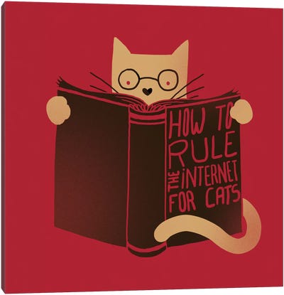 How To Rule The Internet For Cats Canvas Art Print - Reading Art