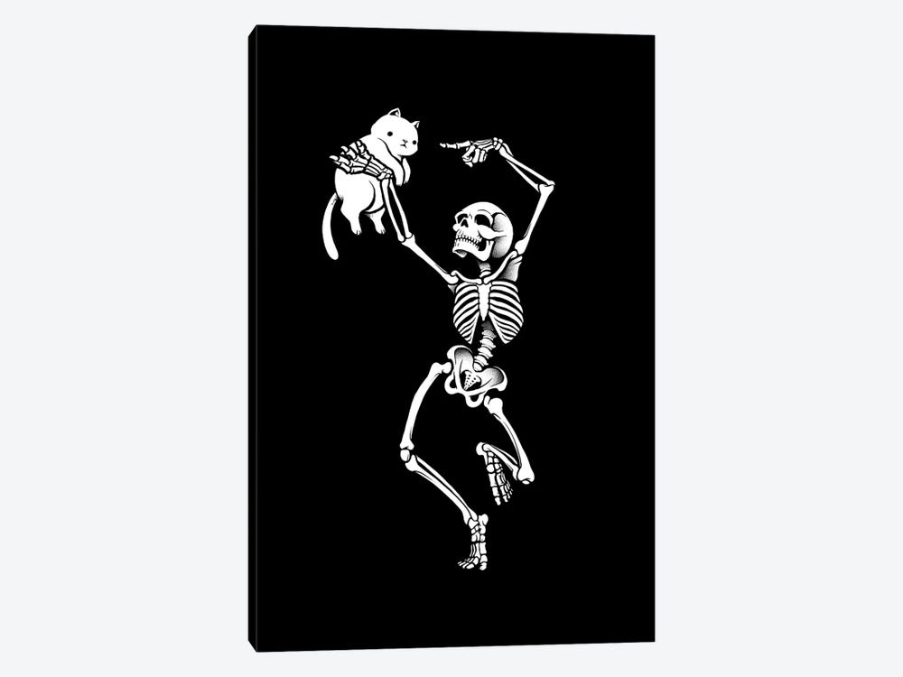 Dancing Skeleton With a Cat by Tobias Fonseca 1-piece Canvas Print