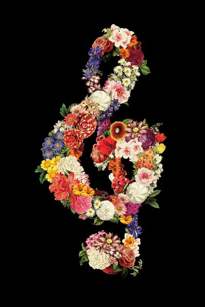 Music Notes: Flower Music Heart by Tobias Fonseca