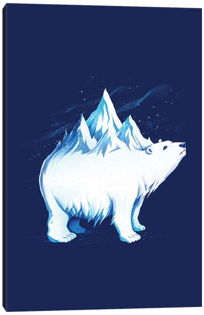 Icebearg Polar Bear Canvas Art Print - Polar Bear Art