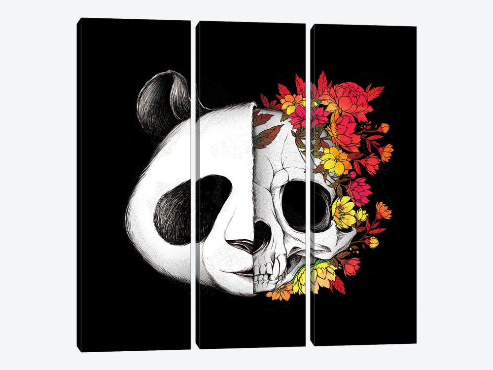 Panda Skull Rock by Tobias Fonseca 3-piece Art Print
