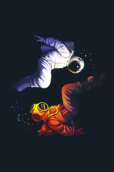 Tobias Fonseca: Yin Yang Astronaut Scuba by Tobias Fonseca