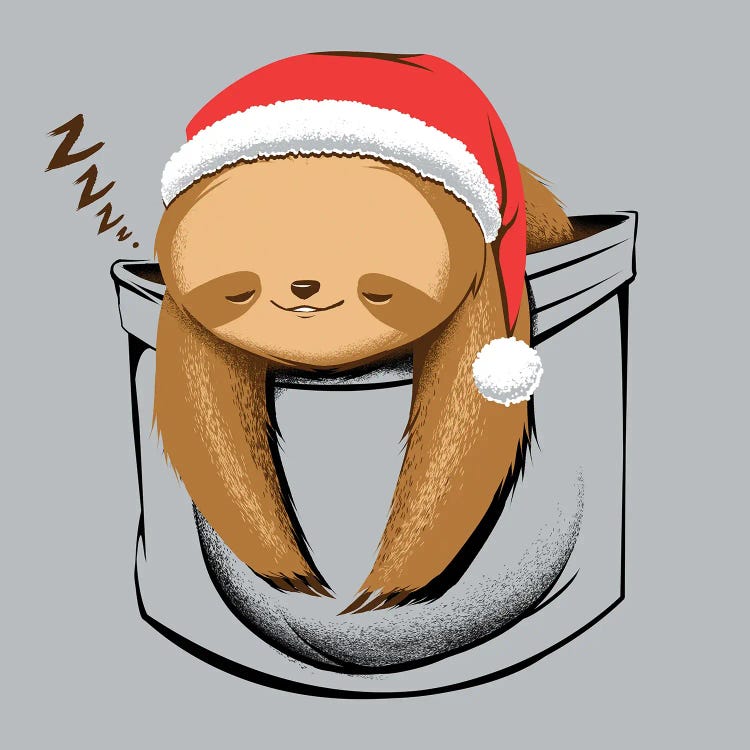 Sloth In A Pocket Xmas