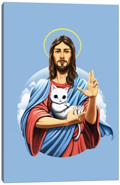 Jesus Cat Canvas Art Print - Jesus Christ