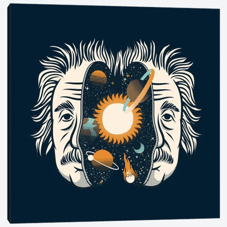 Albert Einstein Head Universe Physics Canvas Print #TFA763} by Tobias Fonseca Canvas Wall Art
