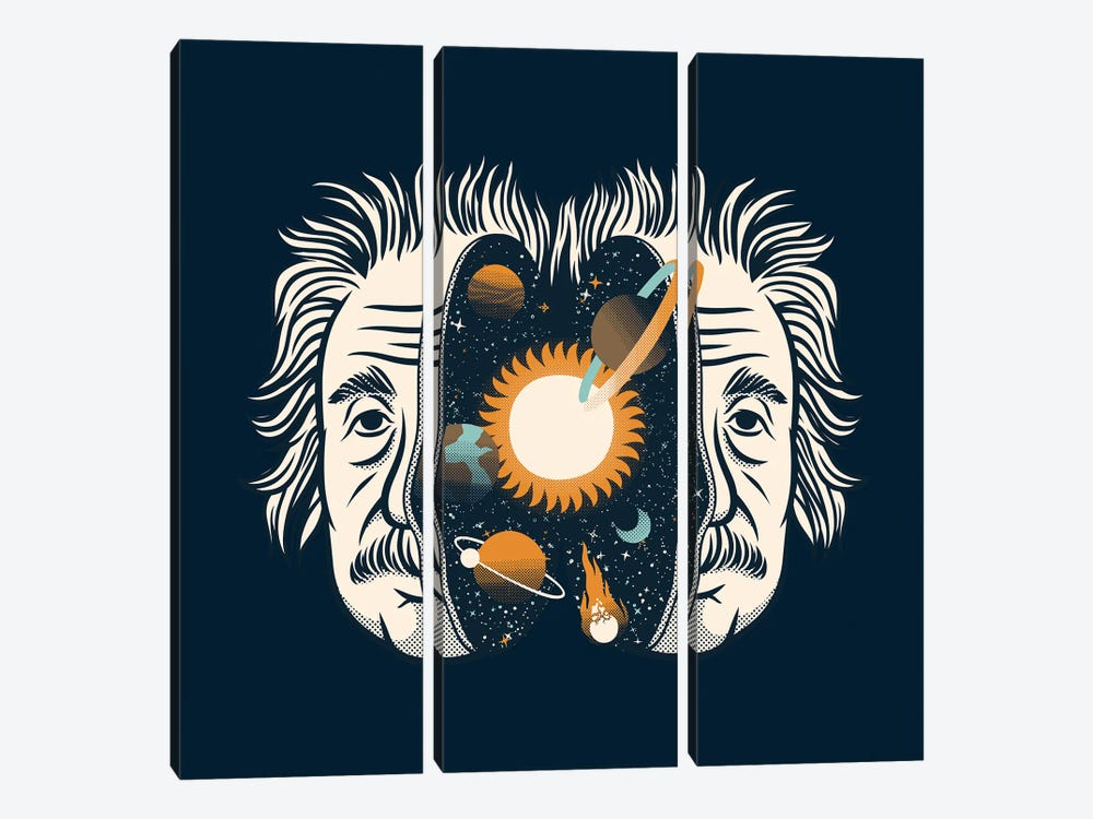 Albert Einstein Head Universe Physics by Tobias Fonseca 3-piece Art Print