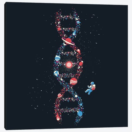 Dna Astronaut Galaxy We Are Stardust Canvas Print #TFA773} by Tobias Fonseca Art Print