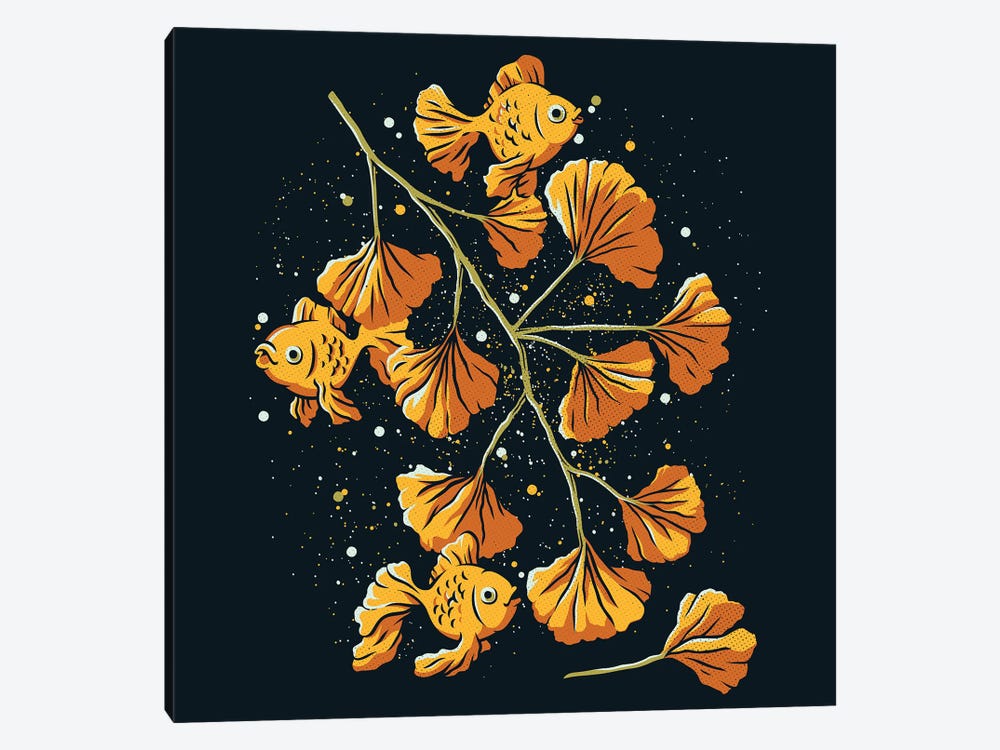 Ginkgo Golden Fish 1-piece Canvas Wall Art