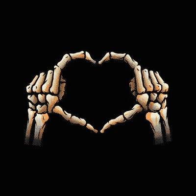 Hands Heart Skeleton I Love You Valentines by Tobias Fonseca canvas print