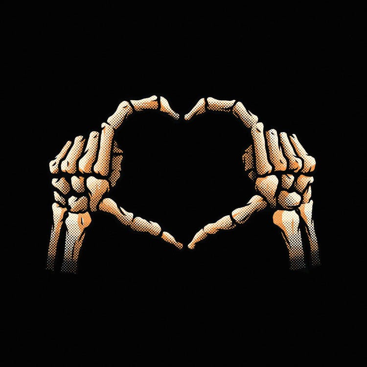 Hands Heart Skeleton I Love You Valentines