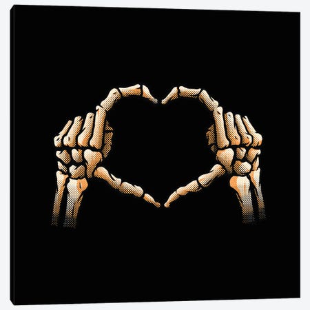 Hands Heart Skeleton I Love You Valentines Canvas Print #TFA780} by Tobias Fonseca Canvas Artwork