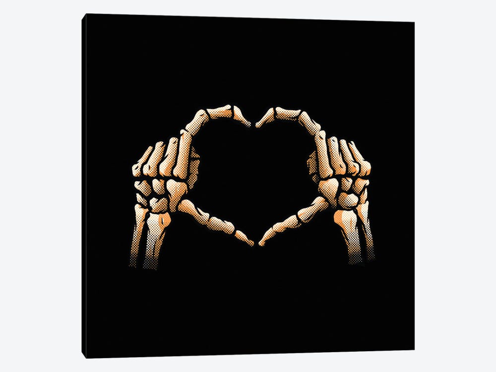 Hands Heart Skeleton I Love You Valentines by Tobias Fonseca 1-piece Canvas Art
