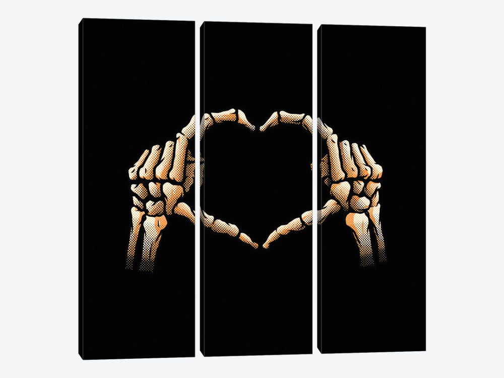 Hands Heart Skeleton I Love You Valentines by Tobias Fonseca 3-piece Canvas Artwork