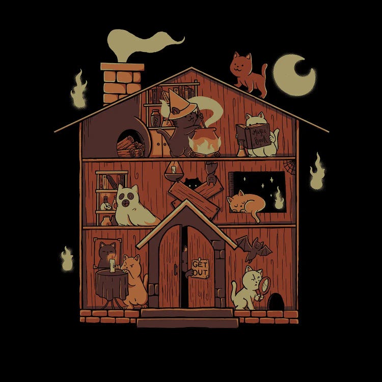 Haunted House Cat Ghost Blackmagic