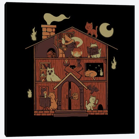 Haunted House Cat Ghost Blackmagic Canvas Print #TFA781} by Tobias Fonseca Canvas Art