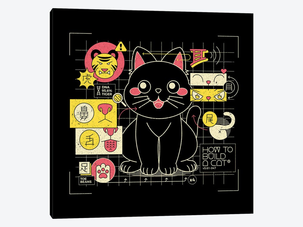 Japanese Cat Graph by Tobias Fonseca 1-piece Canvas Art