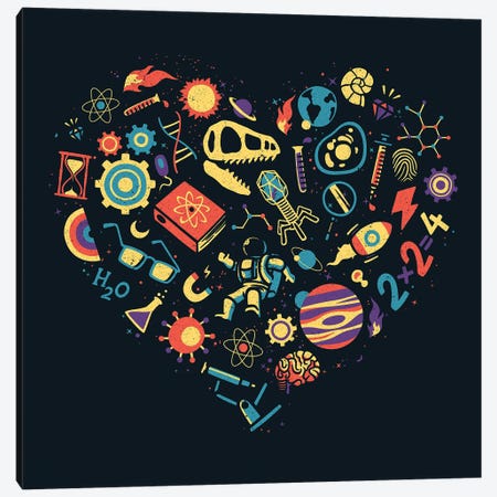 Love Science Canvas Print #TFA785} by Tobias Fonseca Art Print
