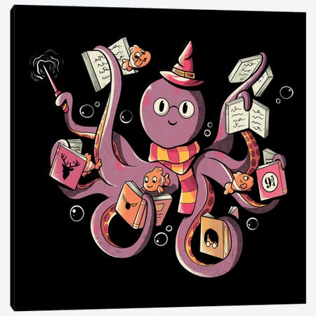 Magic Octopus Reading Books Canvas Print #TFA786} by Tobias Fonseca Canvas Print